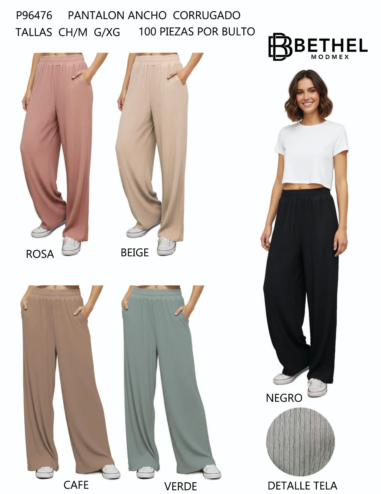 Pantalón Ancho Corrugado-P96476