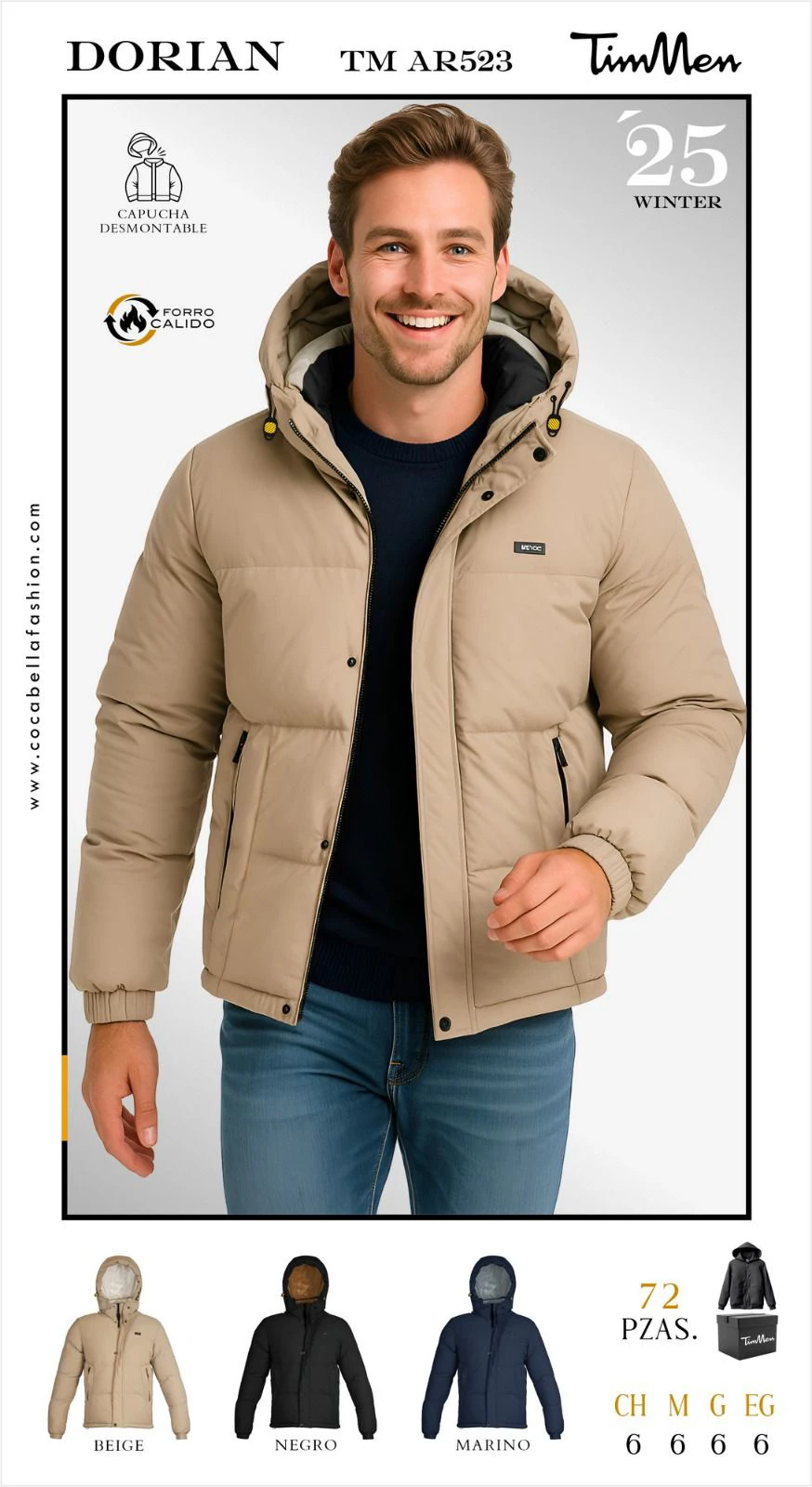 Chamarra Acolchada con Capucha Dorian-TM AR523