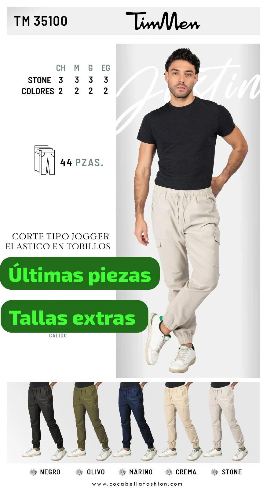 Pantalón jogger elástico-TM 35100