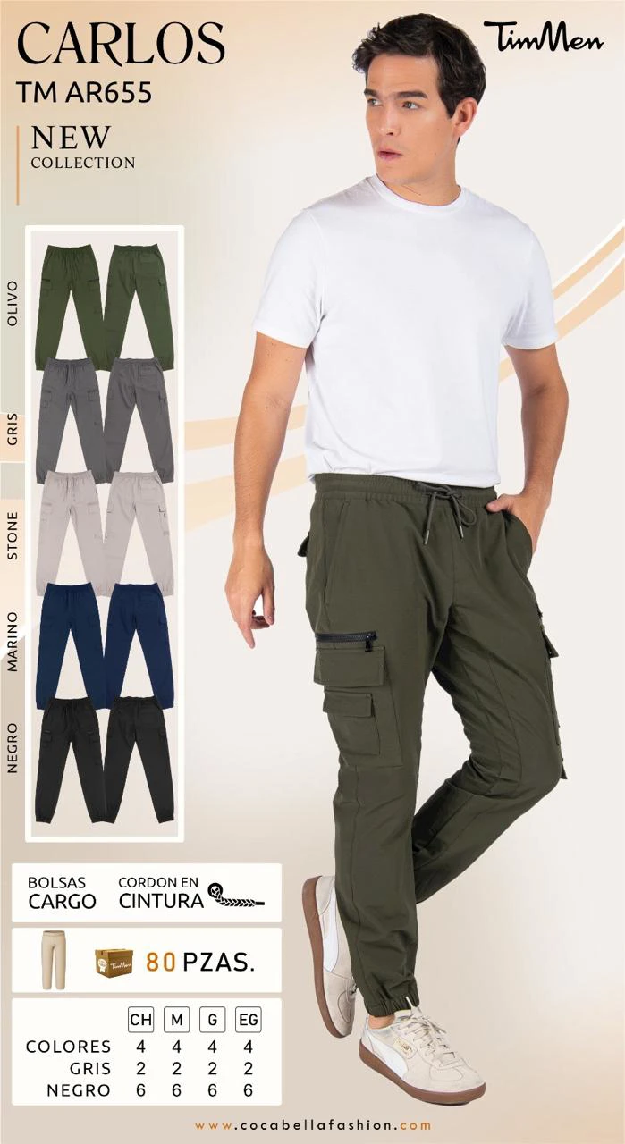 Pantalón cargo jogger para hombre CARLOS-TM AR655