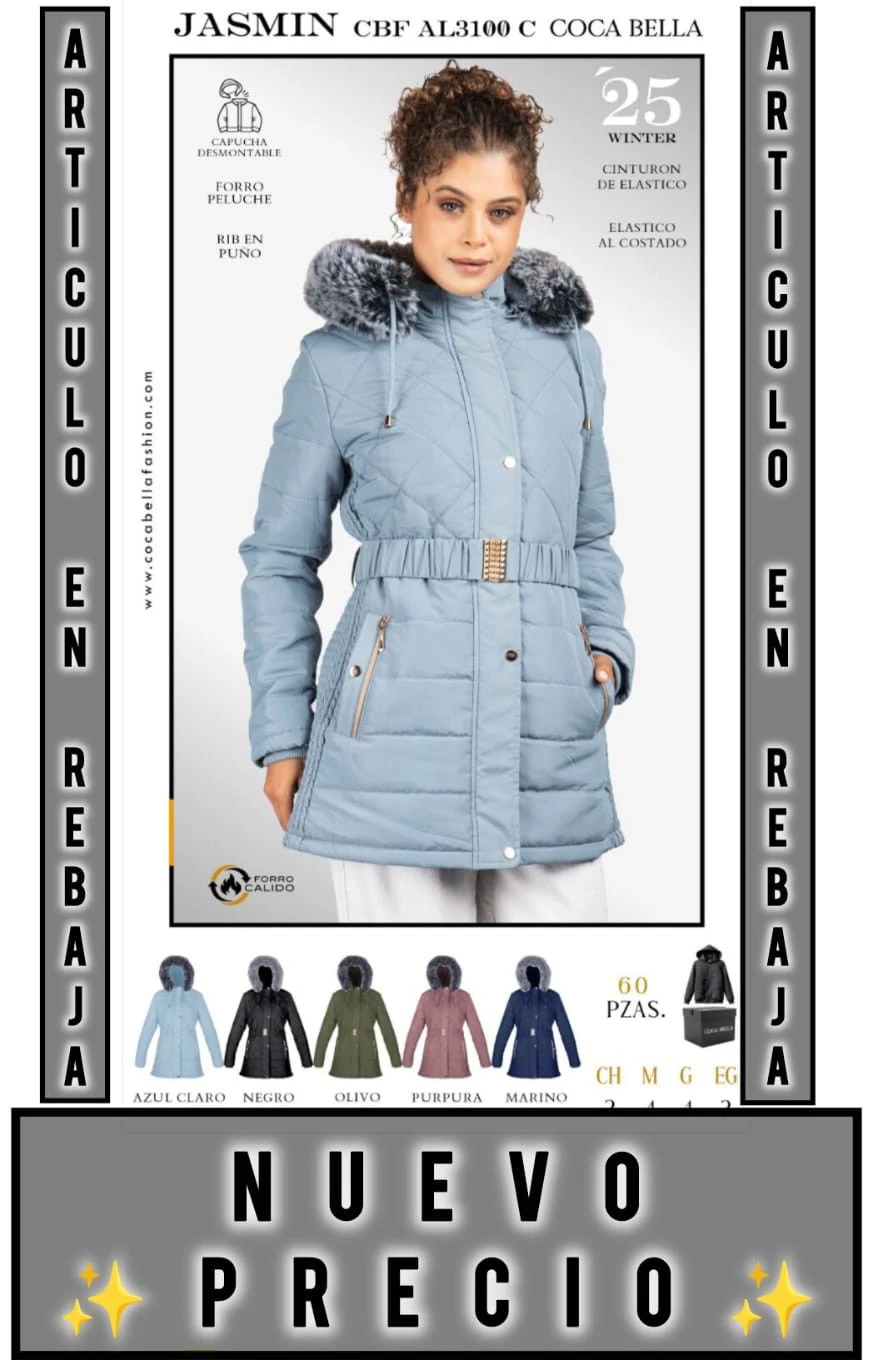 Chamarra acolchada para mujer con cinturón Jazmin-CBF-AL3100-C