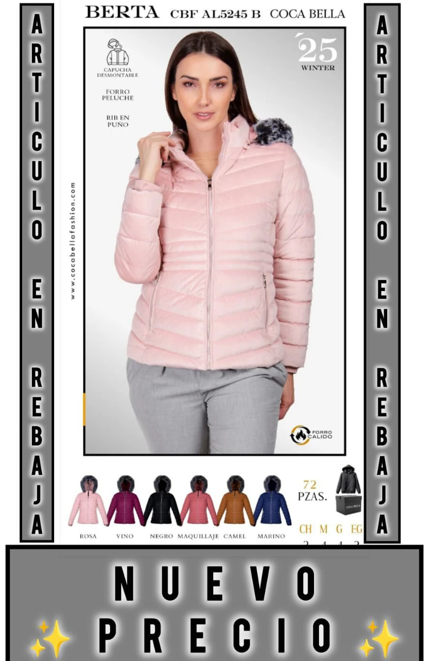 Chamarra Acolchada con Capucha Desmontable Berta-CBF-AL5245-B