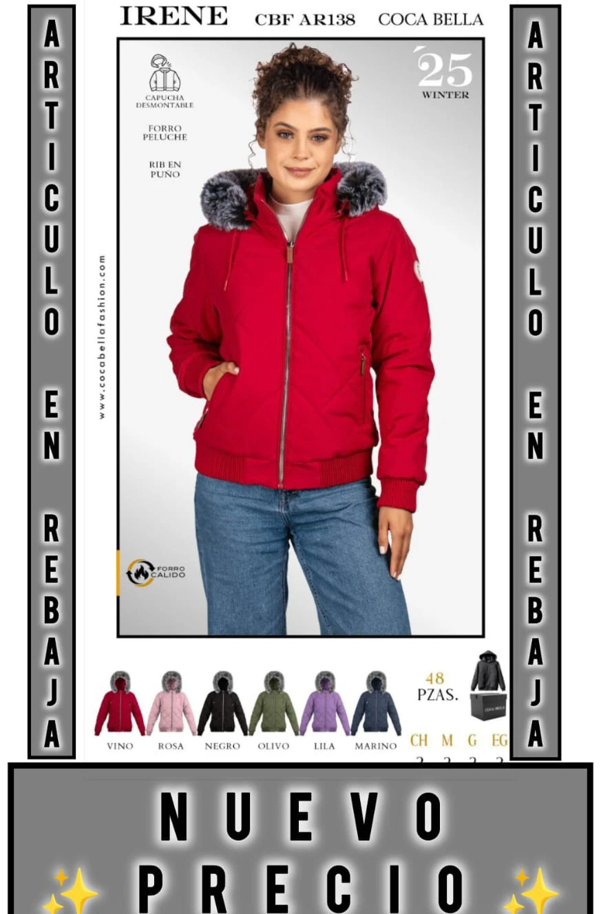 Chamarra de Invierno con Capucha Desmontable Irene-CBF-AR138