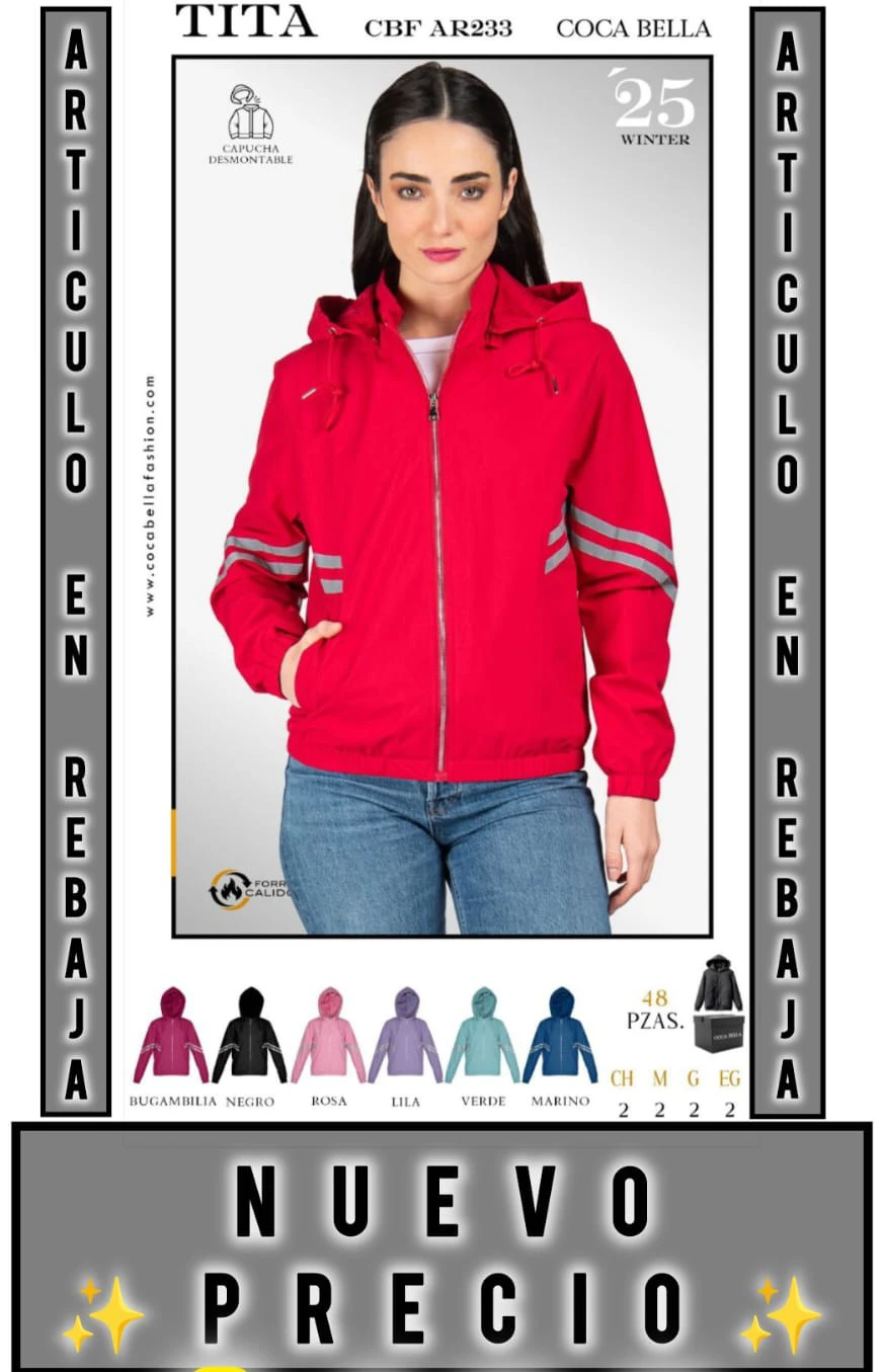 Chamarra Tita con Capucha Desmontable-CBF-AR233