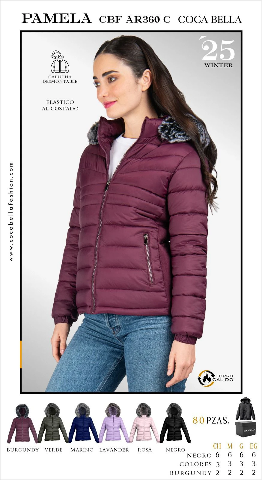 Chamarra dama con gorro Pamela-CBF AR360 C