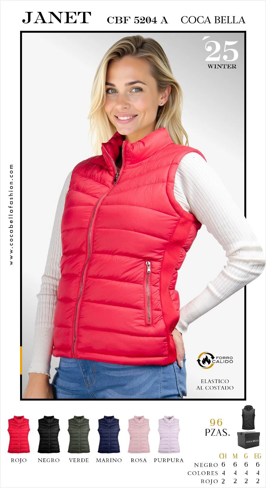 Chaleco acolchado con cierre Janet-CBF 5204 A