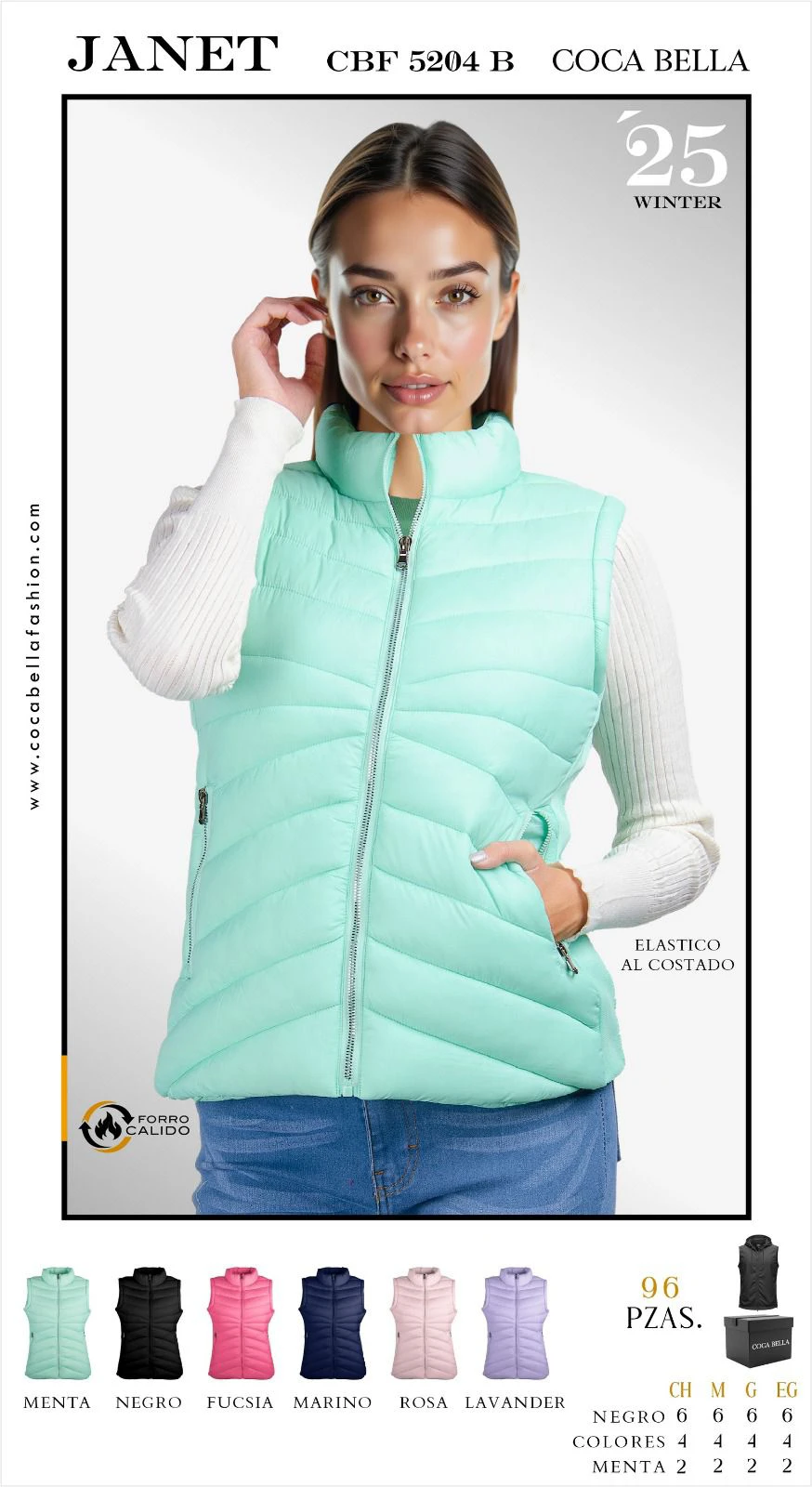 Chaleco acolchado ligero para mujer Janet-CBF 5204 B