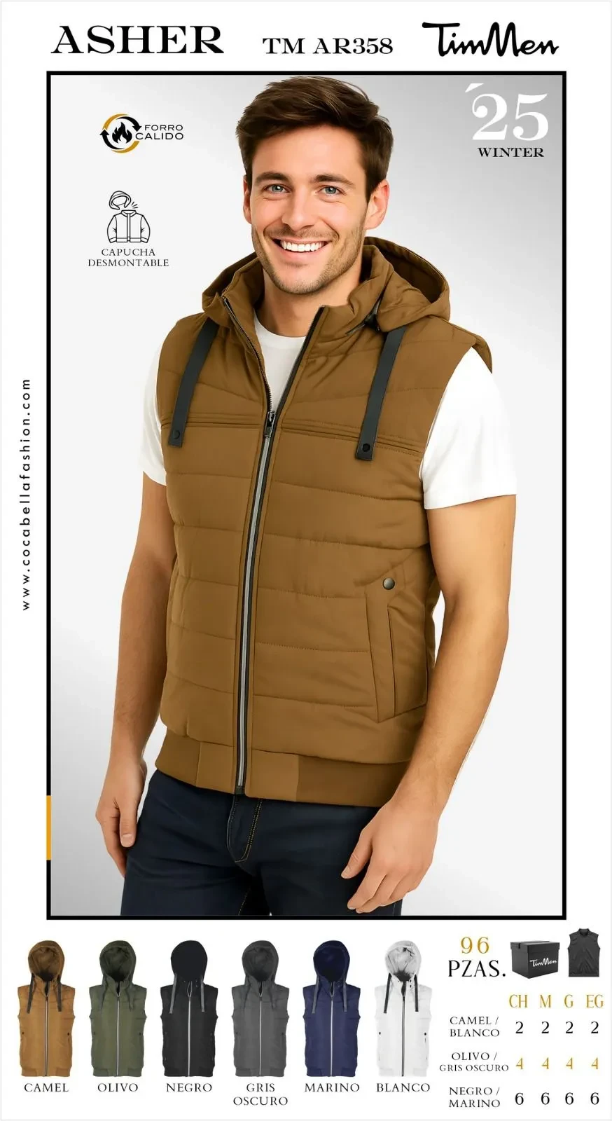 Chaleco acolchado con capucha Asher-TM-AR358