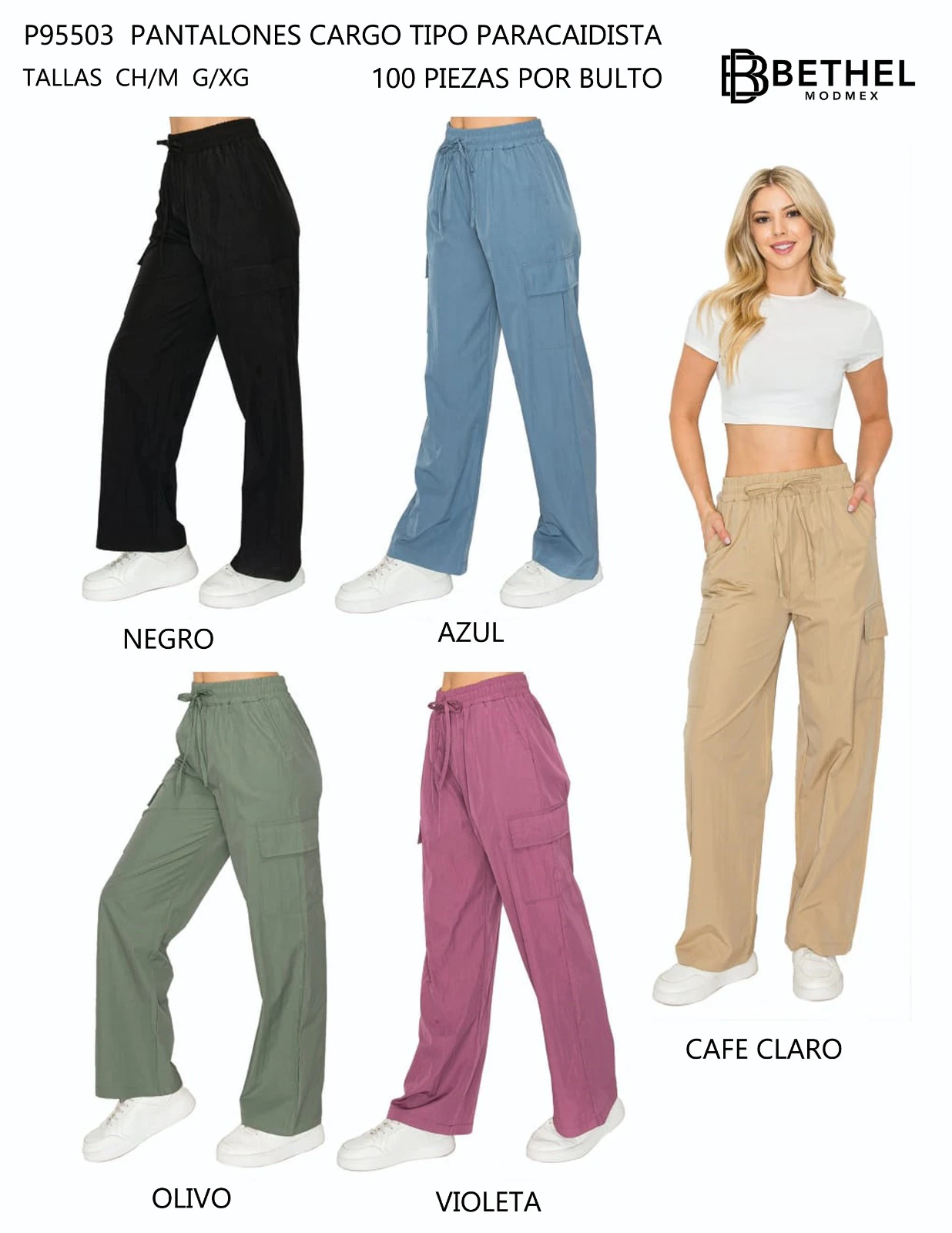 Pantalones Cargo Tipo Paracaidista-P95503