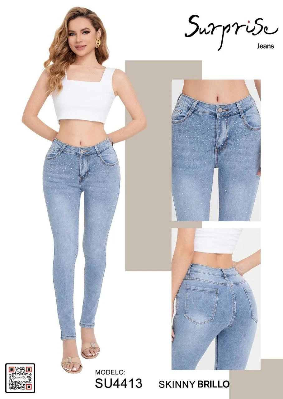 Jeans Skinny con Brillo Surprise-SU4413