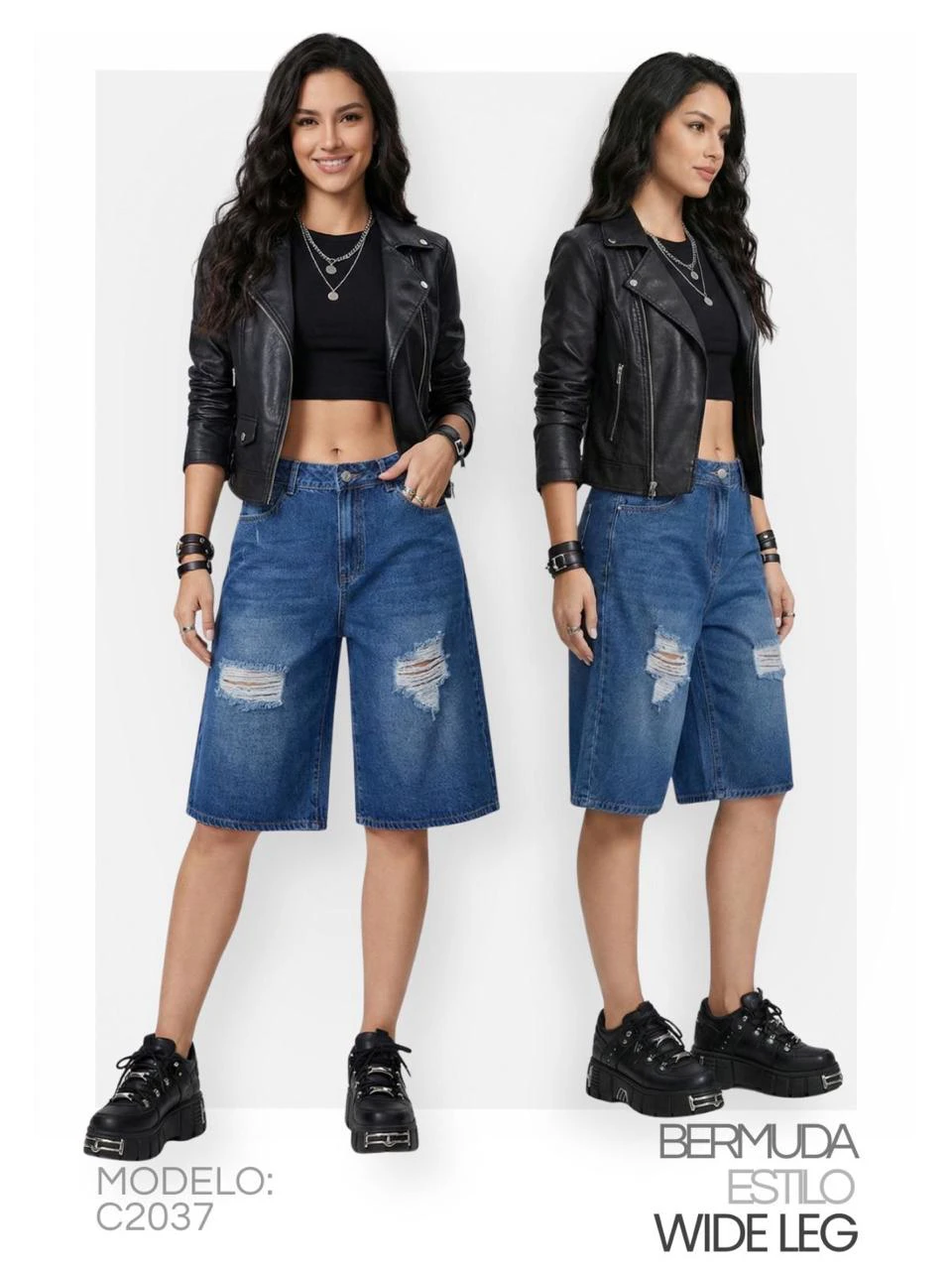 Bermuda wide leg-C2037