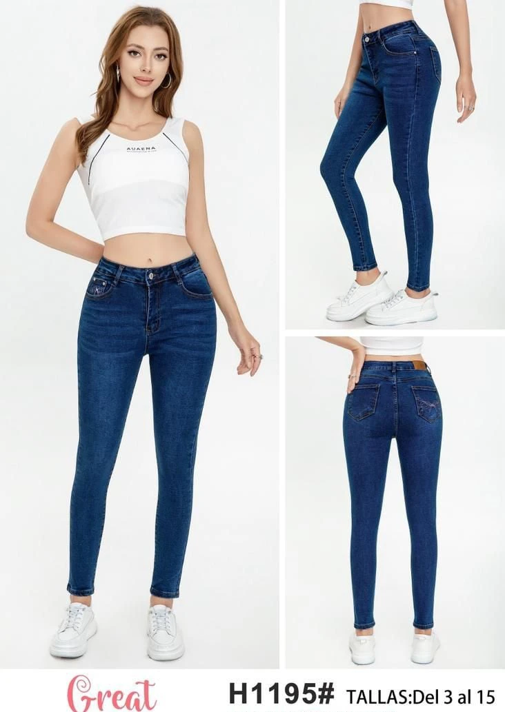 Jeans skinny para mujer-H1195