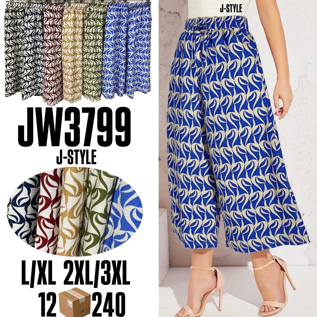 Pantalones Palazzo Estampados-JW3799