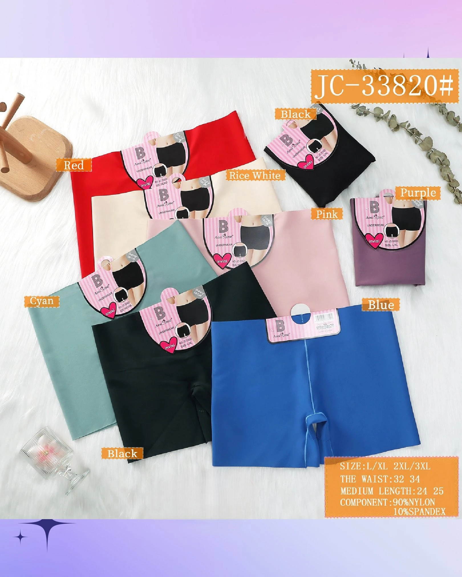Braguitas tipo short para mujer-JC-33820