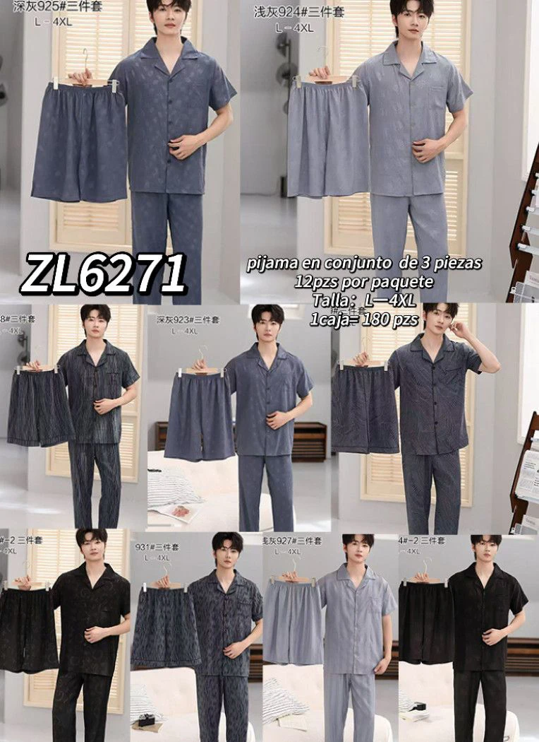 Conjunto de Pijama de tres piezas-ZL6271