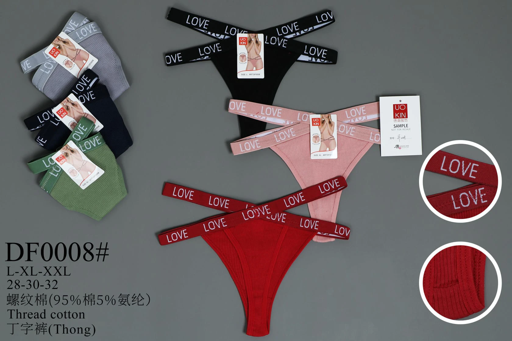 Tanga de mujer con cintura elástica ‘LOVE’-DF0008
