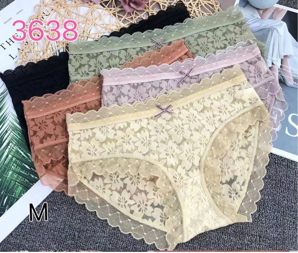 Braguitas de encaje floral-3638