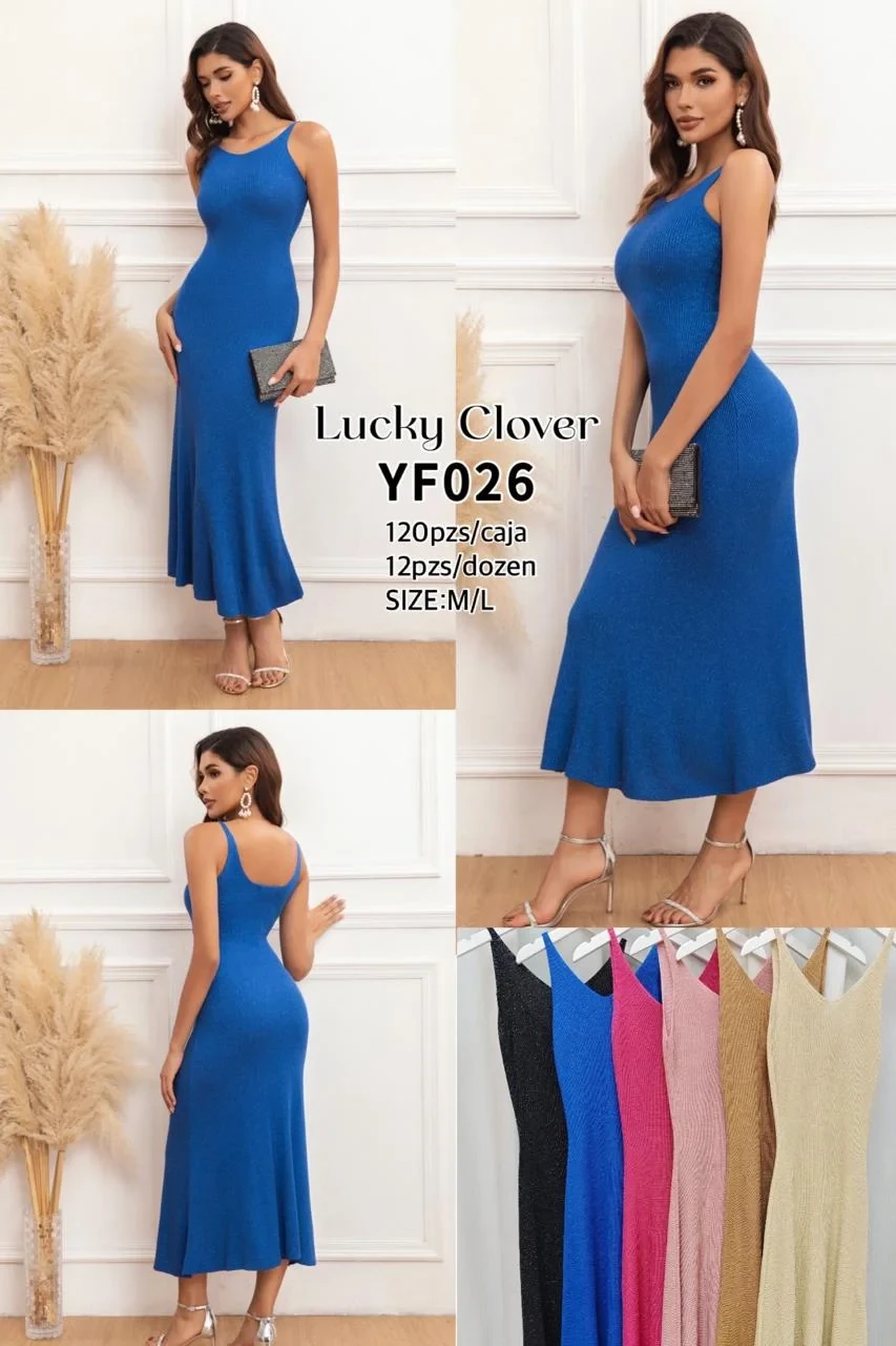 Vestido de noche con escote en V-YF026