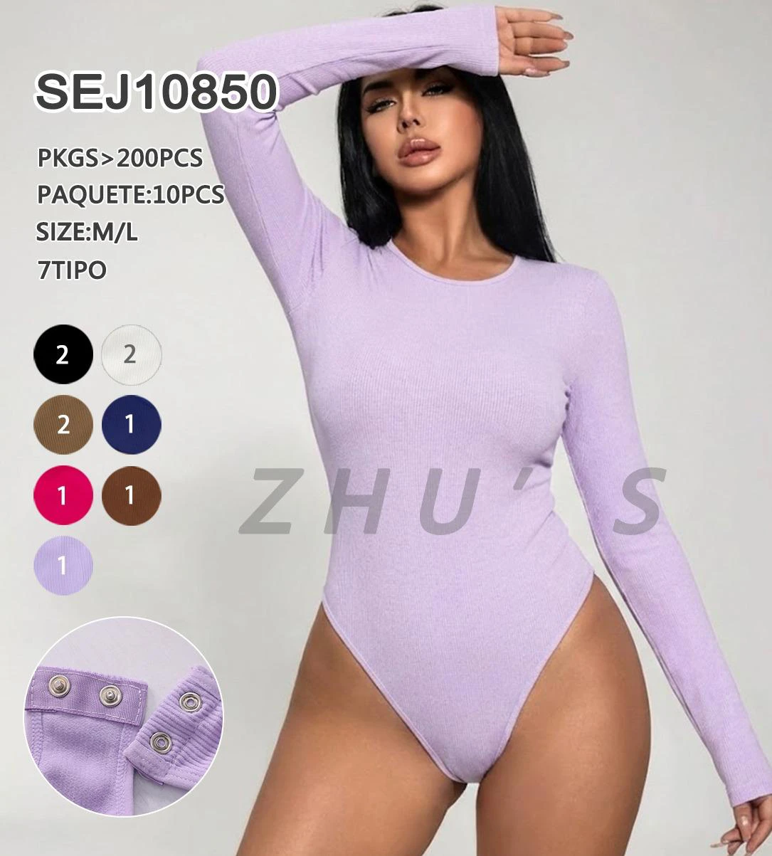 Body de manga larga para mujer-SEJ10850