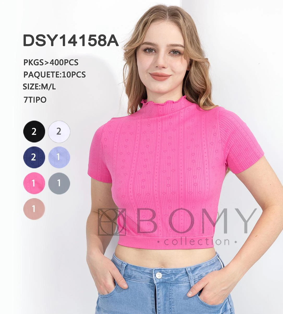Top de mujer con diseño de corazones-DSY14158A