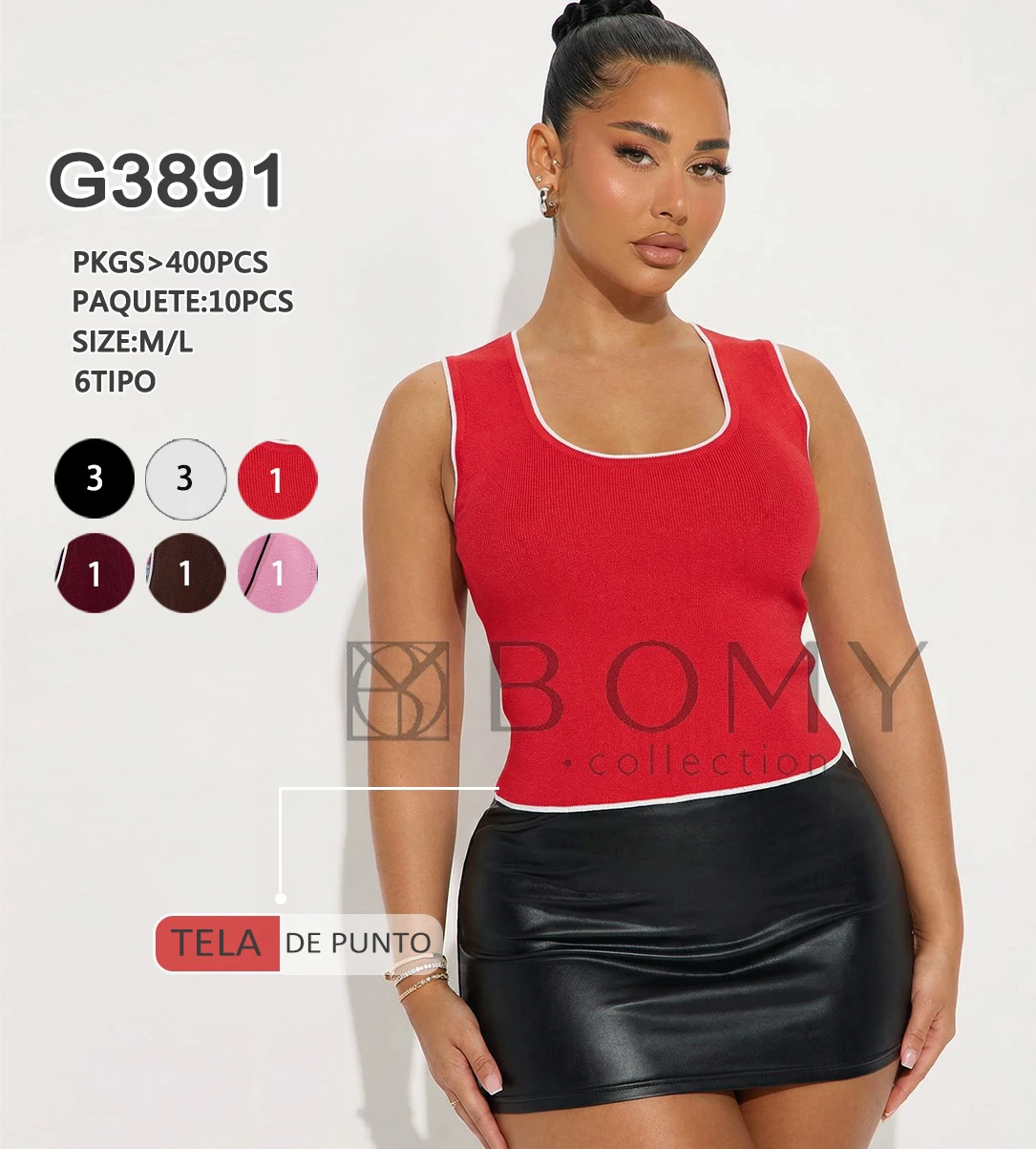 Top de punto sin mangas-G3891
