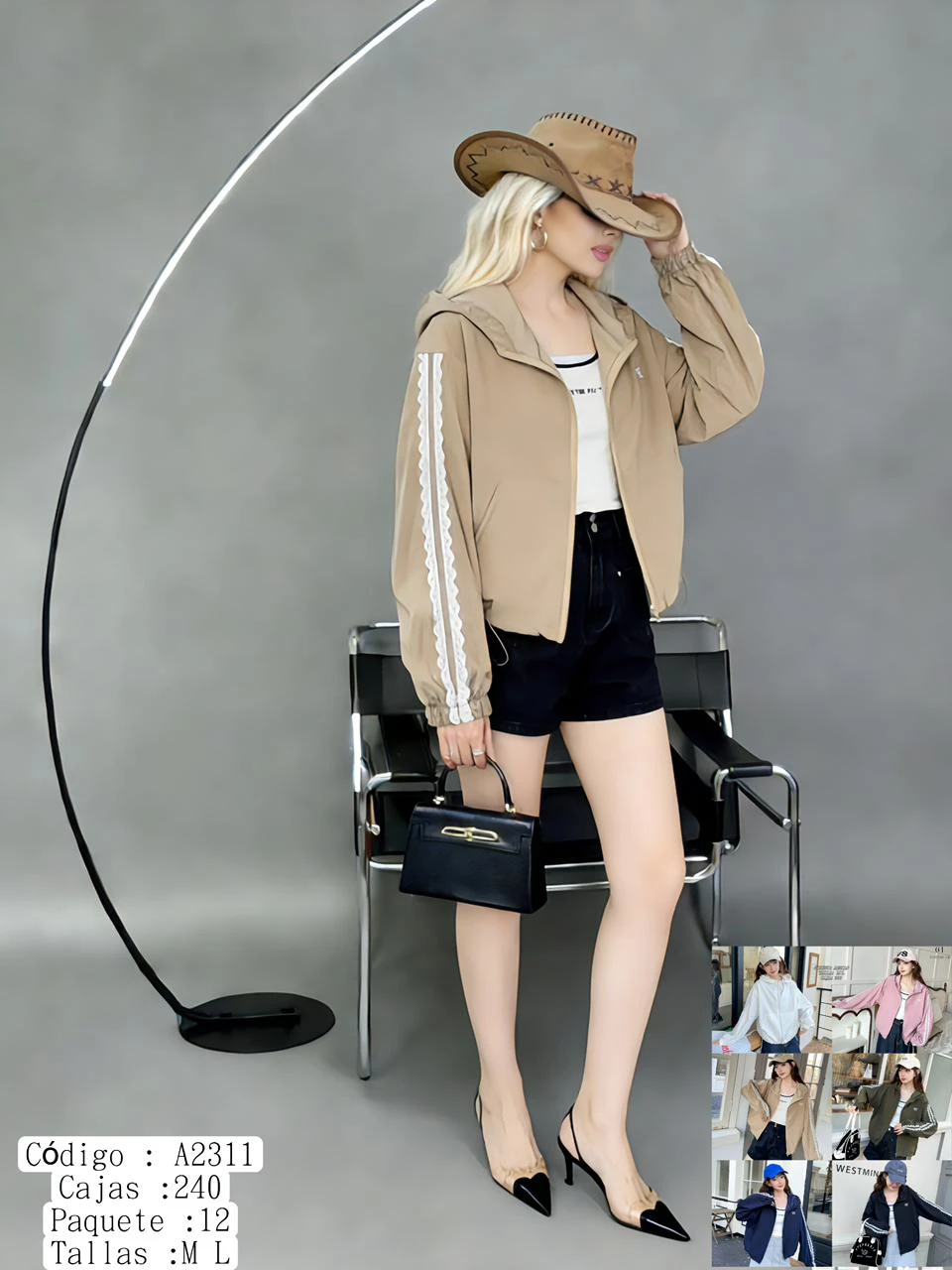 Chamarra casual con capucha-A2311
