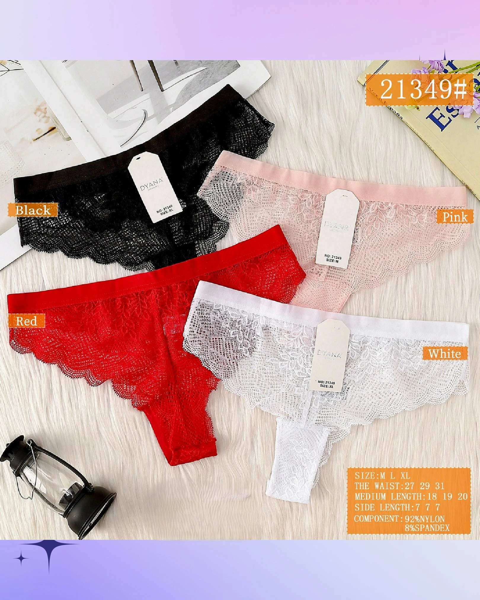 Braguitas de encaje para mujer-21349