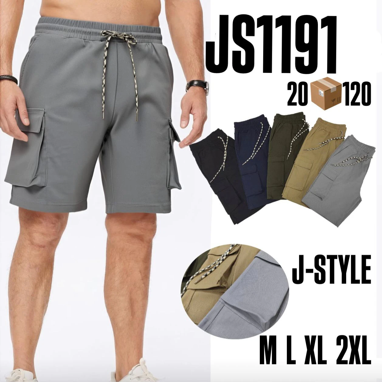 Shorts cargo para hombre-JS1191