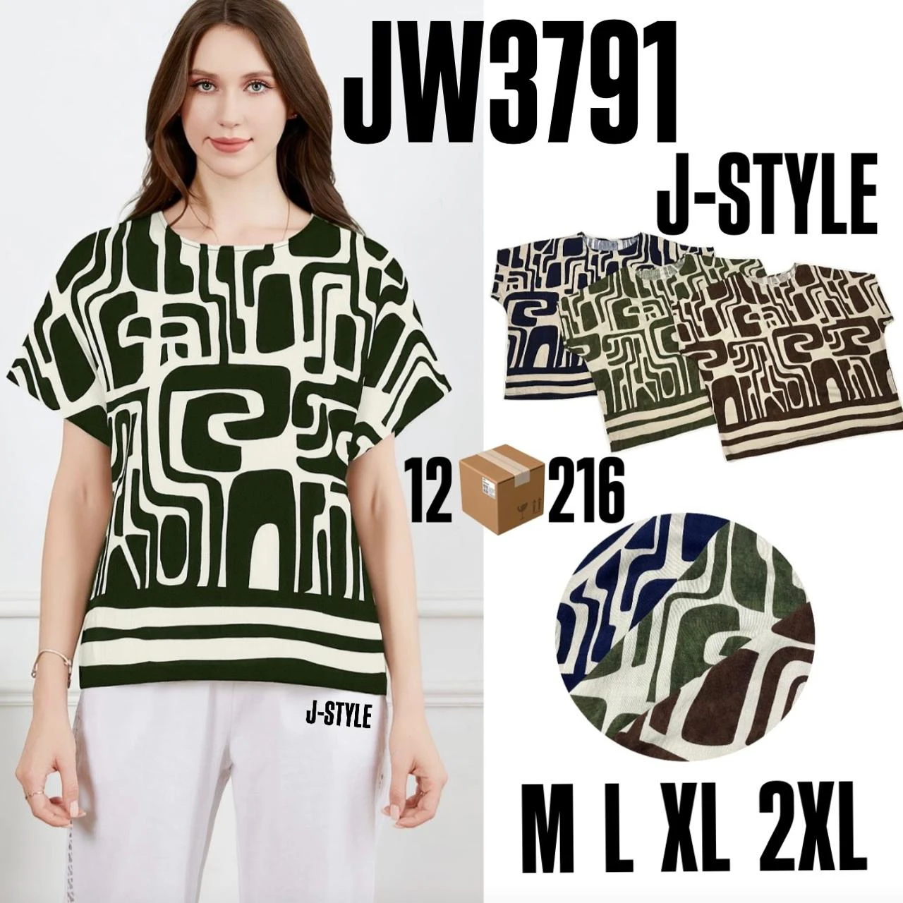 Blusa J-STYLE estampada de manga corta-JW3791