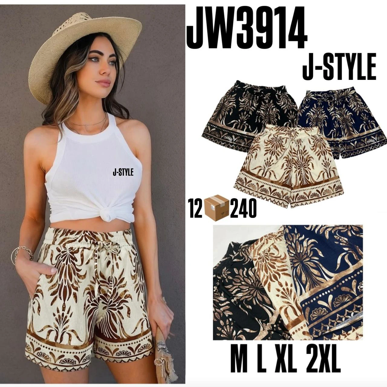 Shorts estampados para mujer-JW3914