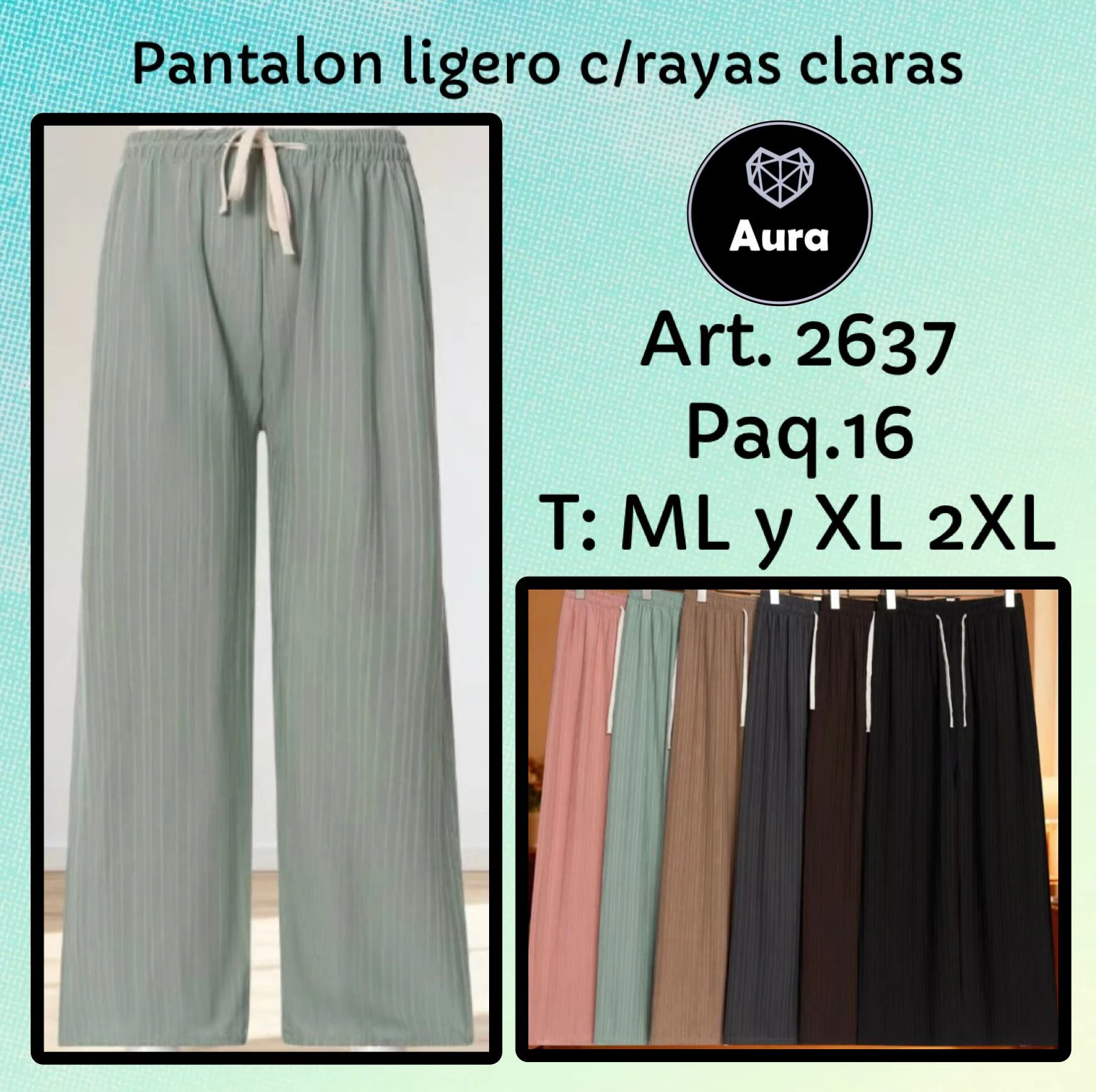 Pantalón ligero con rayas-2637