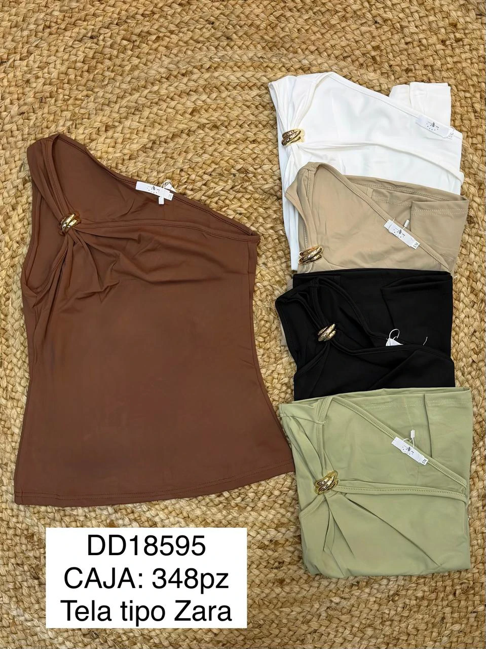 Top de un solo hombro con aro-DD18595