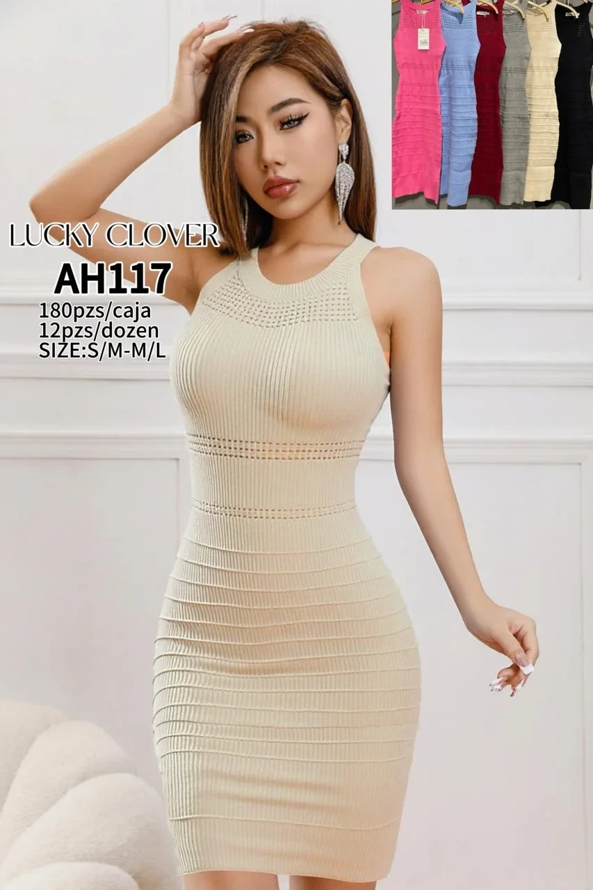 Vestido ajustado de punto-AH117
