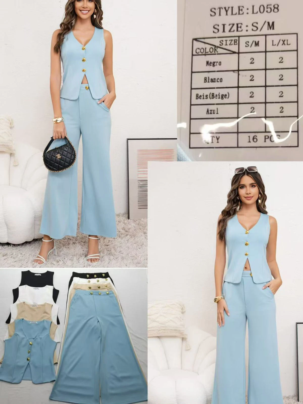 Conjunto de pantalón y chaleco-L058