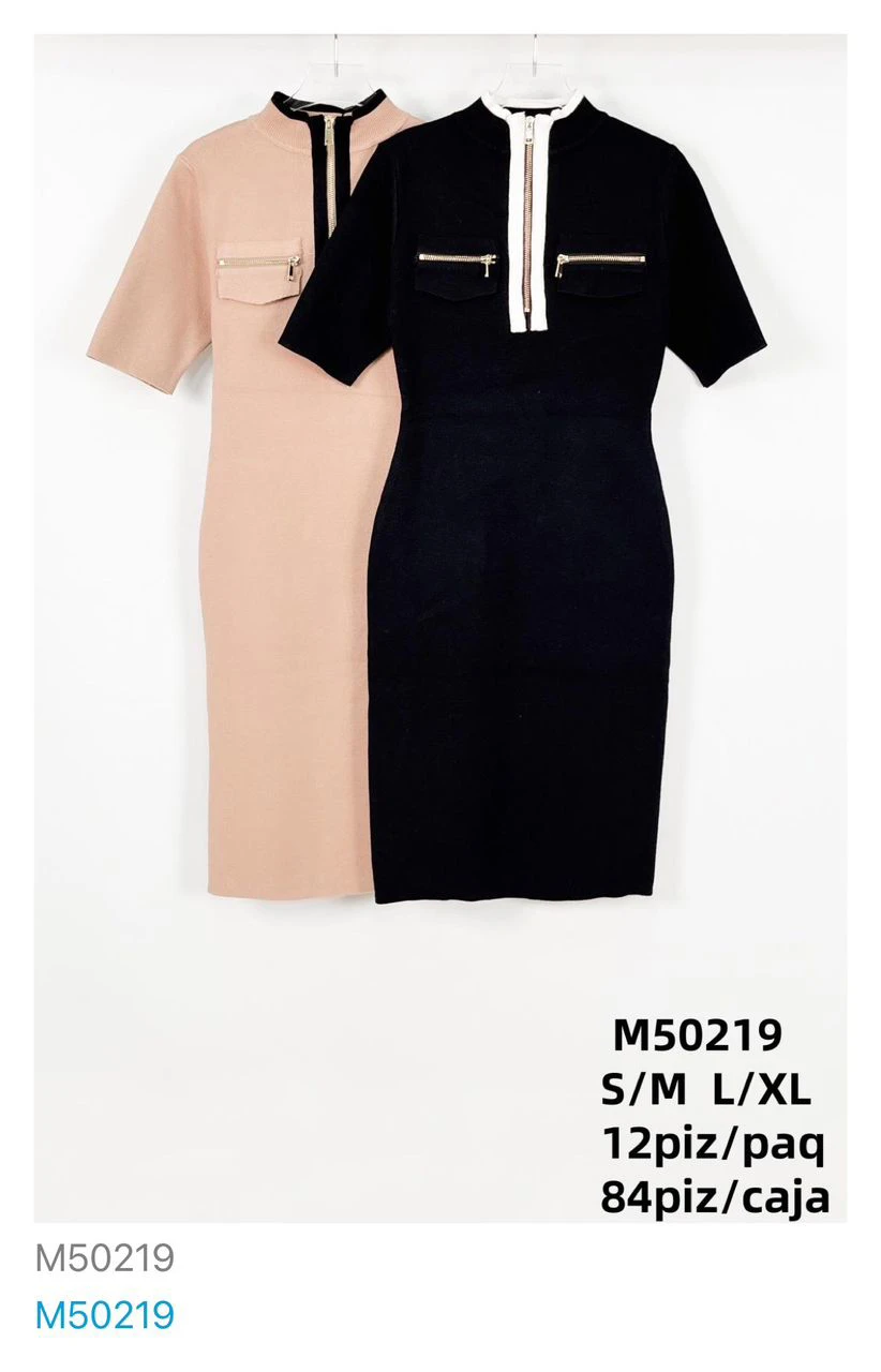 Vestido corto con cremallera-M50219