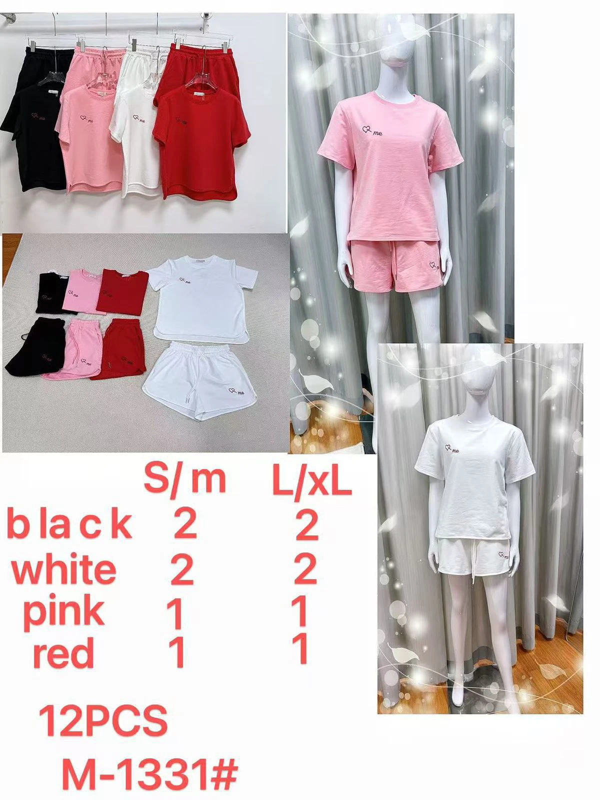Conjunto de Pijama de Playera y Shorts-M-1331