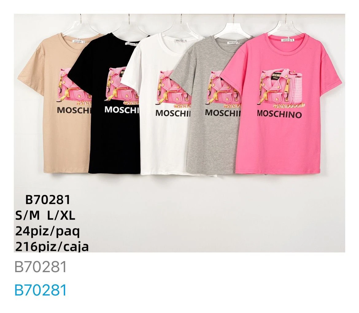Blusa con estampado de bolso-B70281