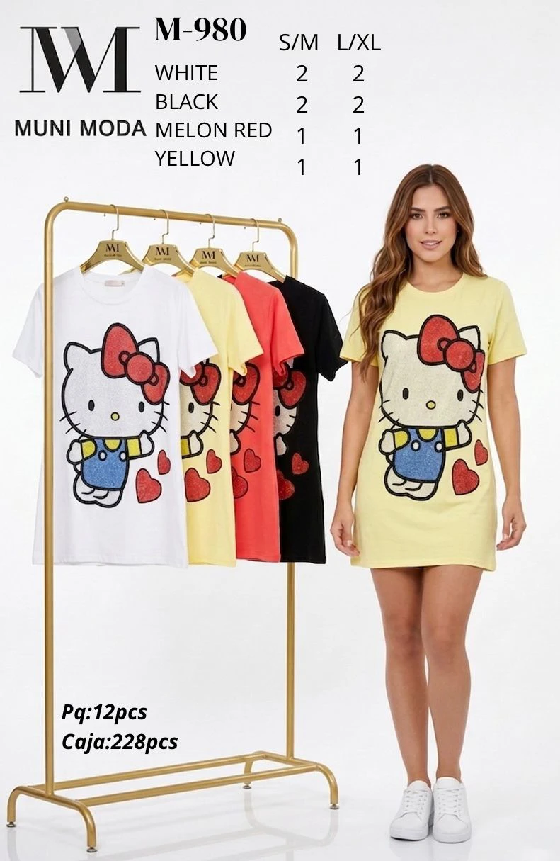 Vestido tipo playera-M-980
