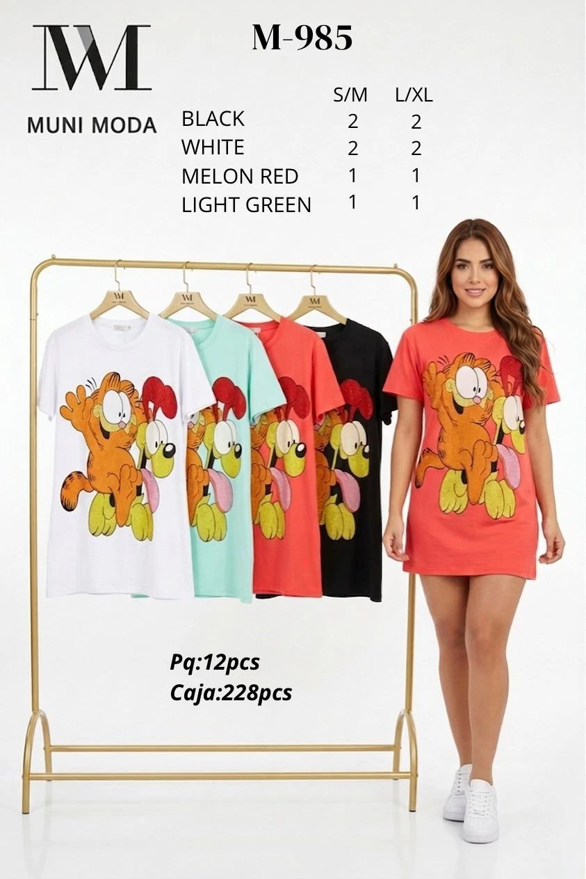 Vestidos Playeros de Garfield y Odie-M-985