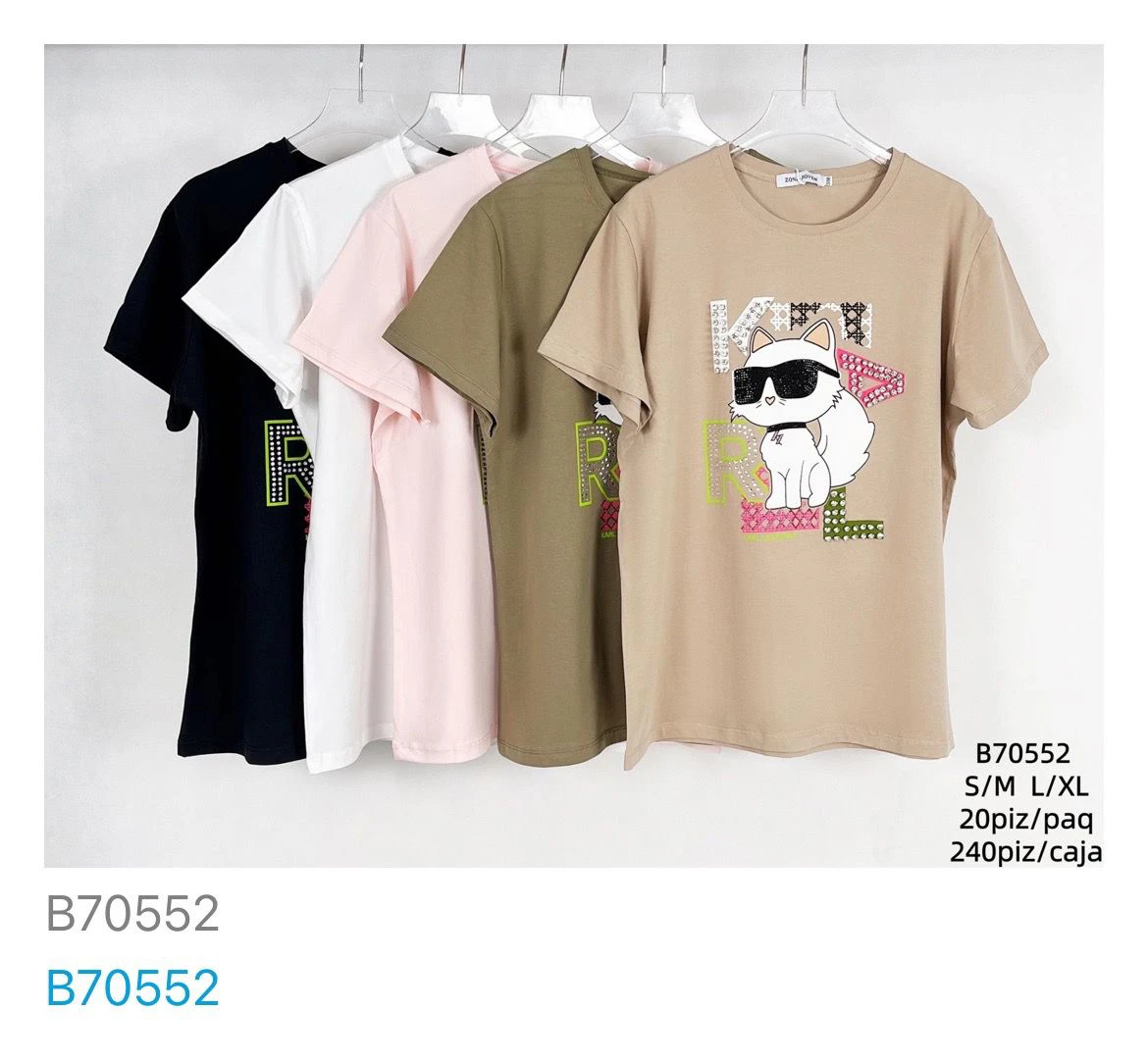 Playera Estampada de Gato-B70552