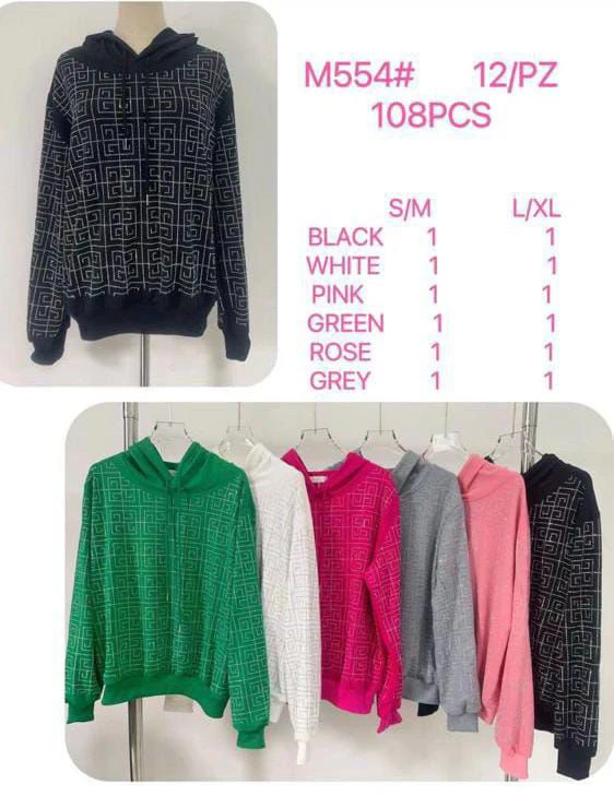 Sudadera con capucha estampada-M-554