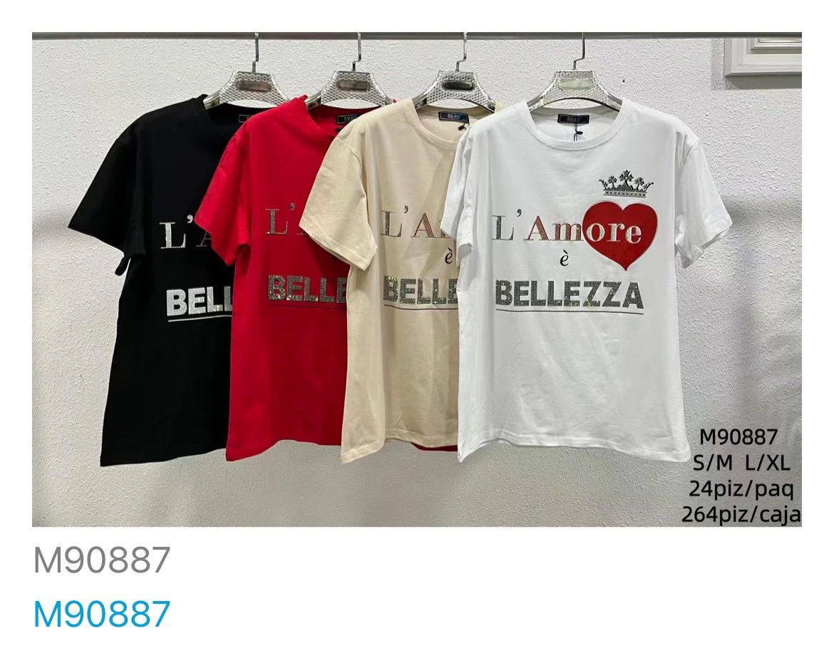 Playera con estampado “L’Amore è Bellezza”-M90887