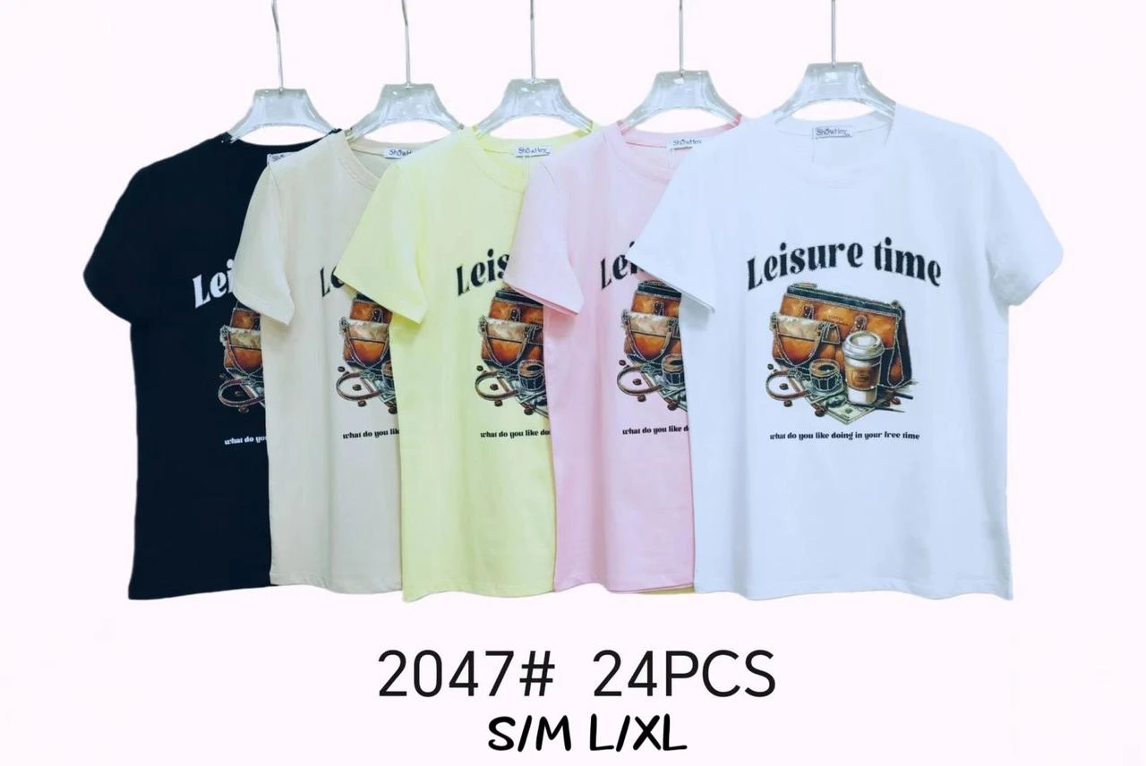Playera con diseño Leisure Time-2047