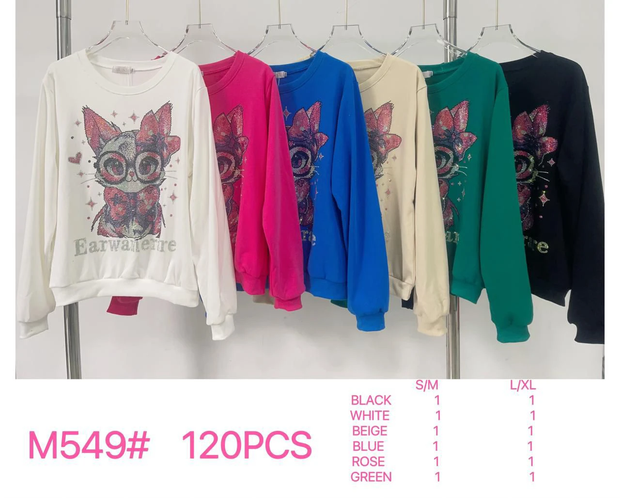 Sudadera con estampado de gato-M-549