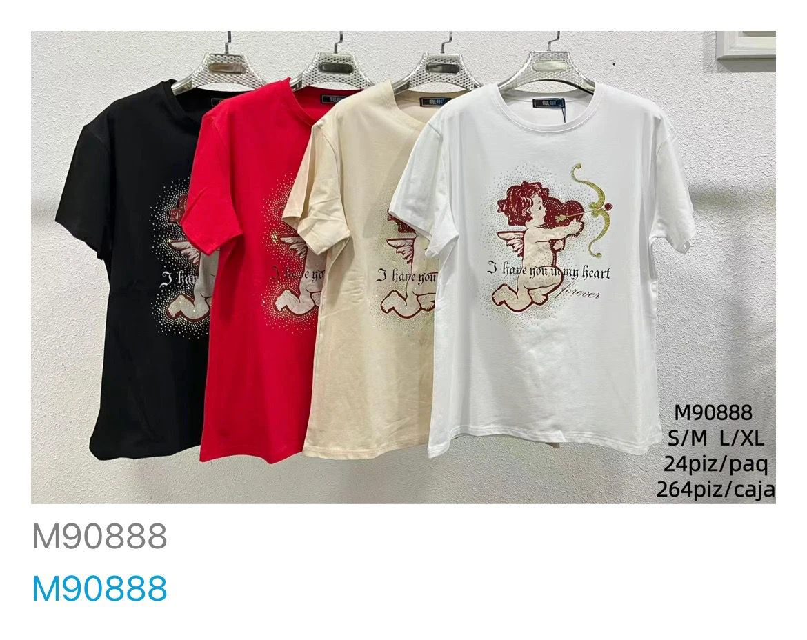 Playera con Estampado de Ángel-M90888