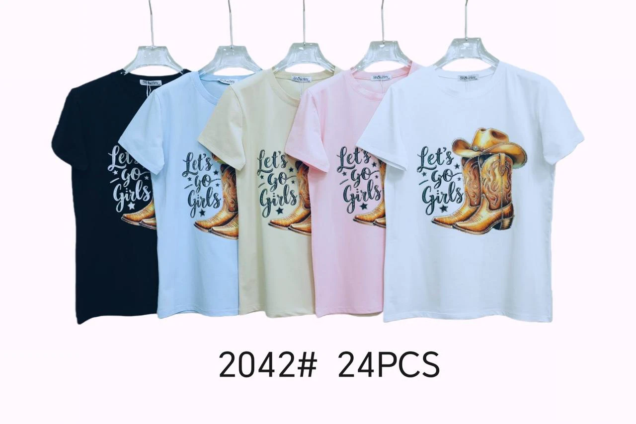 Playera con estampado botas vaqueras-2042