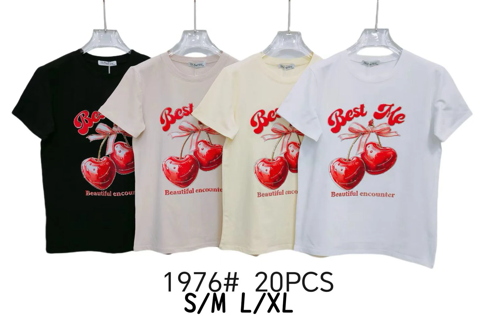 Camiseta con estampado de cerezas-1976