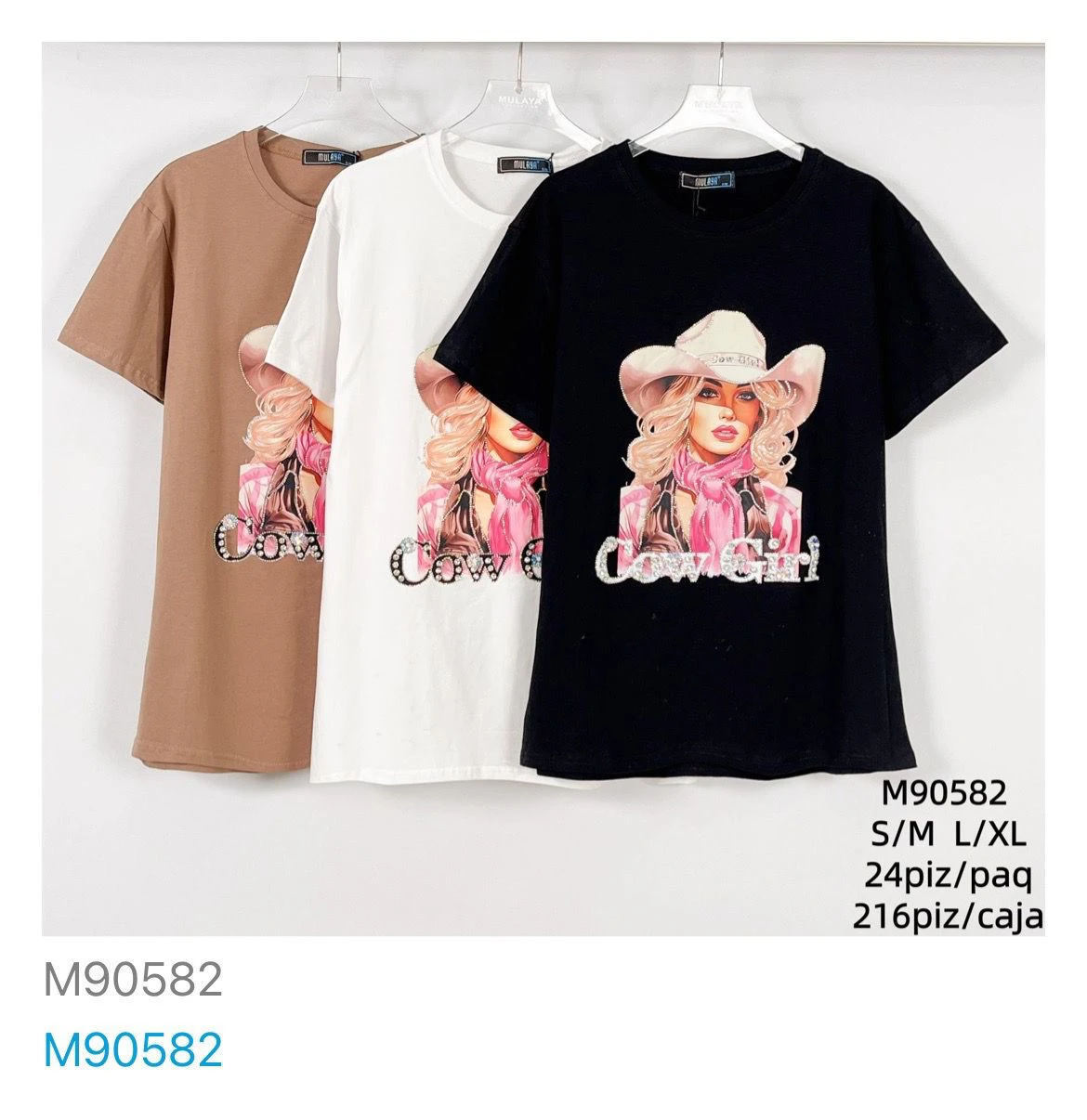 Playera con estampado de Cowgirl-M90582