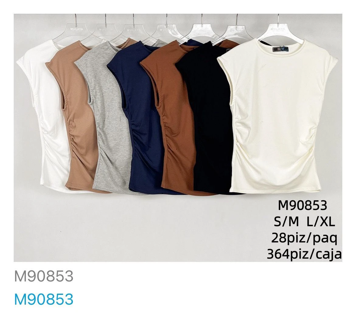 Top de mujer con fruncido lateral-M90853