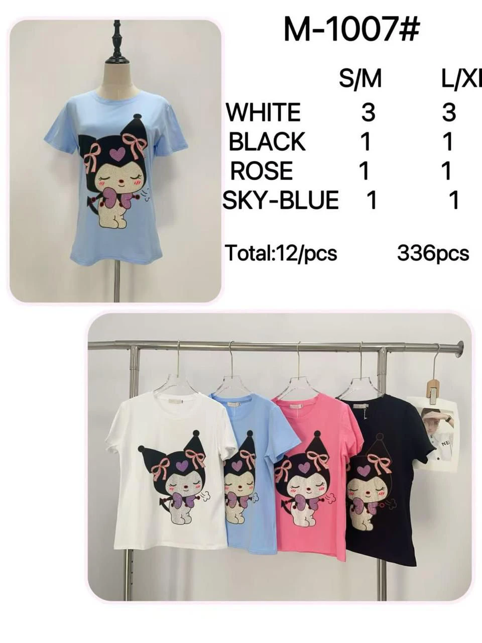 Camiseta con diseño de personaje-M-1007
